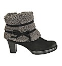 Caprice Abby Fur Top Suede Ladies Ankle