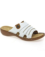 Rieker Roman Leather Rouched Slip On Mul