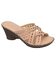 Manfield Cut-Out Strappy Mule