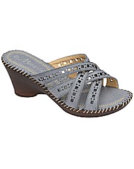 Manfield Cut-Out Strappy Mule