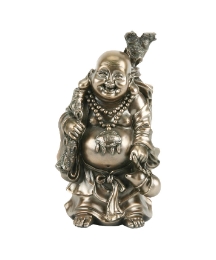Polished Bronze Buddha holding jug