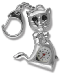 Silver Coloured Cat Keyring