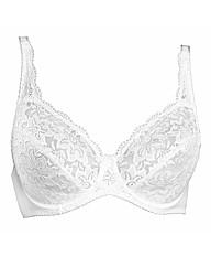 Naturana White Elasticated Lace Cup Bra