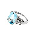 9ct White Gold Diamond and Topaz Ring