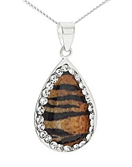Silver & Crystal BR Tiger pendant