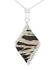 Silver & Crystal Tiger pendant