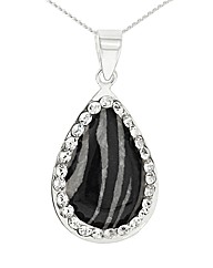 Silver & Crystal Zebra pendant