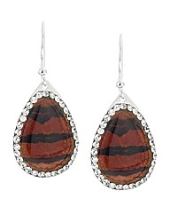 Silver & Crystal BR Tiger earrings