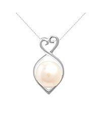 Silver Heart With Fresh Water Pearl