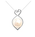 Silver Heart With Fresh Water Pearl