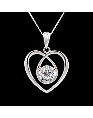 Silver and CZ Heart Pendant