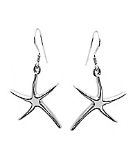 Sterling Silver Starfish Drop Earrings