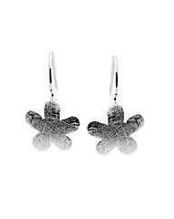 Sterling Silver Flower Drop Earrings