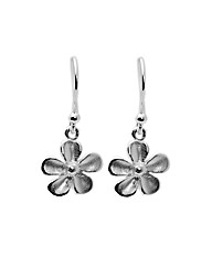 Sterling Silver Flower Drop Earrings