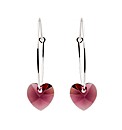 Sterling Silver Hoops and Crystal Heart