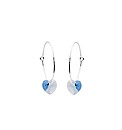 Sterling Silver Hoops and Crystal Heart
