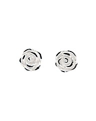 Sterling Silver Rose Stud Earrings