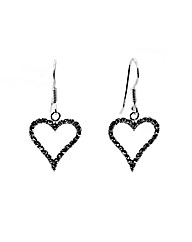 Sterling Silver Heart Drop Earrings
