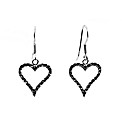 Sterling Silver Heart Drop Earrings