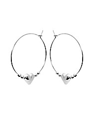 Sterling Silver Heart Hoop Earrings