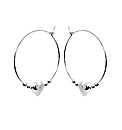 Sterling Silver Heart Hoop Earrings