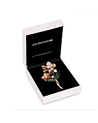 Jon Richard Brown Tonal Flower Brooch