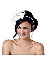 Jon Richard Cream Satin Bow Fascinator