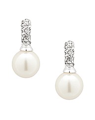 Jon Richard Crystal Pearl Hoop Earring