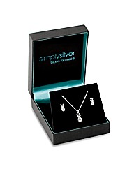 Simply Silver Bow Necklace And Earring