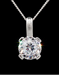 Silver and CZ Solitaire Pendant