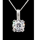 Silver and CZ Solitaire Pendant