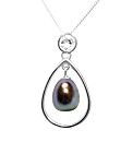 Silver Teardrop Peacock Pearl Pendant