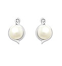Silver Pearl and CZ Earrings