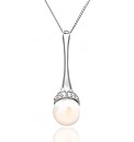 Silver White Pearl and CZ Pendant