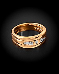 9ct YG Footprints Triple Ring