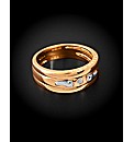 9ct YG Footprints Triple Ring
