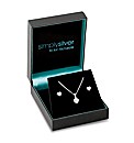 Simply Silver Cubic Zirconia Heart Set