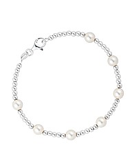 Simply Silver Ball And Pearl Bracelet