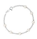 Simply Silver Ball And Pearl Bracelet