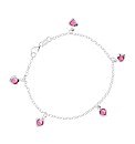 Simply Silver Multi Pink Heart Bracelet