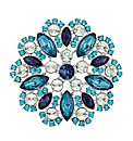 Mood Multi Blue Cool Facet Stone Brooch