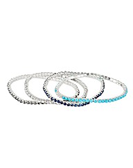 Mood Multicoloured Diamante Bracelet Set