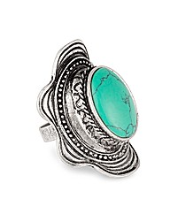 Mood Blue Stone Encased Adjustable Ring