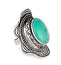 Mood Blue Stone Encased Adjustable Ring