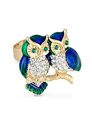 Jon Richard Owl Enamel Adjustable Ring