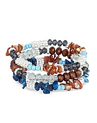 Mood Brown Chipped Stretch Bracelet