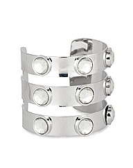 Mood Triple Panel Silver Cuff Bracelet
