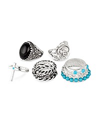Mood Multi Stacker Mixed Design Ring