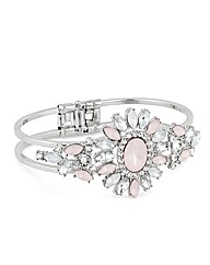 Mood Pink Stone Surround Cuff Bracelet