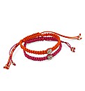 Mood Pink And Orange Corded Bracelets